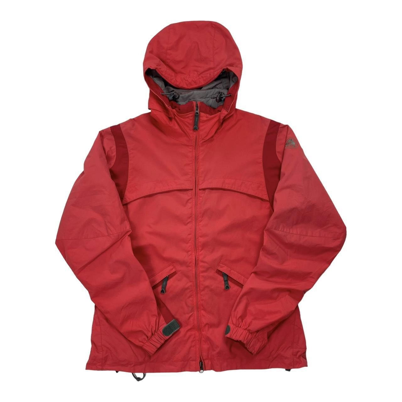 Vintage Nike ACG Windbreaker Hooded Jacket in Two Tone Red