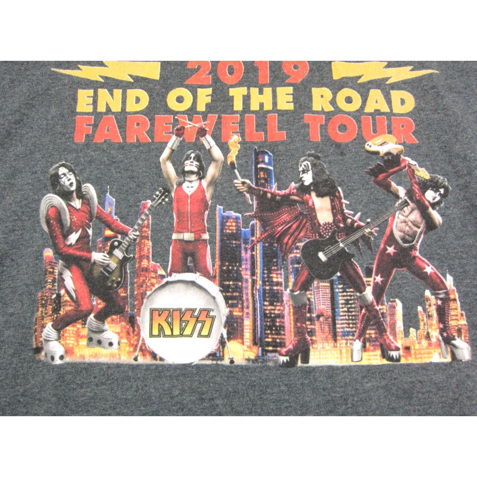 Gildan KISS Shirt Mens 3XL Gray 2019 End of the Road Farewell Tour Concert Y2k T-Shirt Logo Gildan Cotton Short Sleeve Crew Neck Regular Vintage: No Size US XXL / EU 58 / 5 - 5 Thumbnail