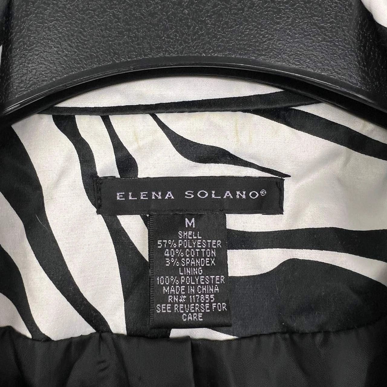 Other Elena Solano Coat Women Medium Zebra Print Belted Size M / US 6-8 / IT 42-44 - 7 Thumbnail