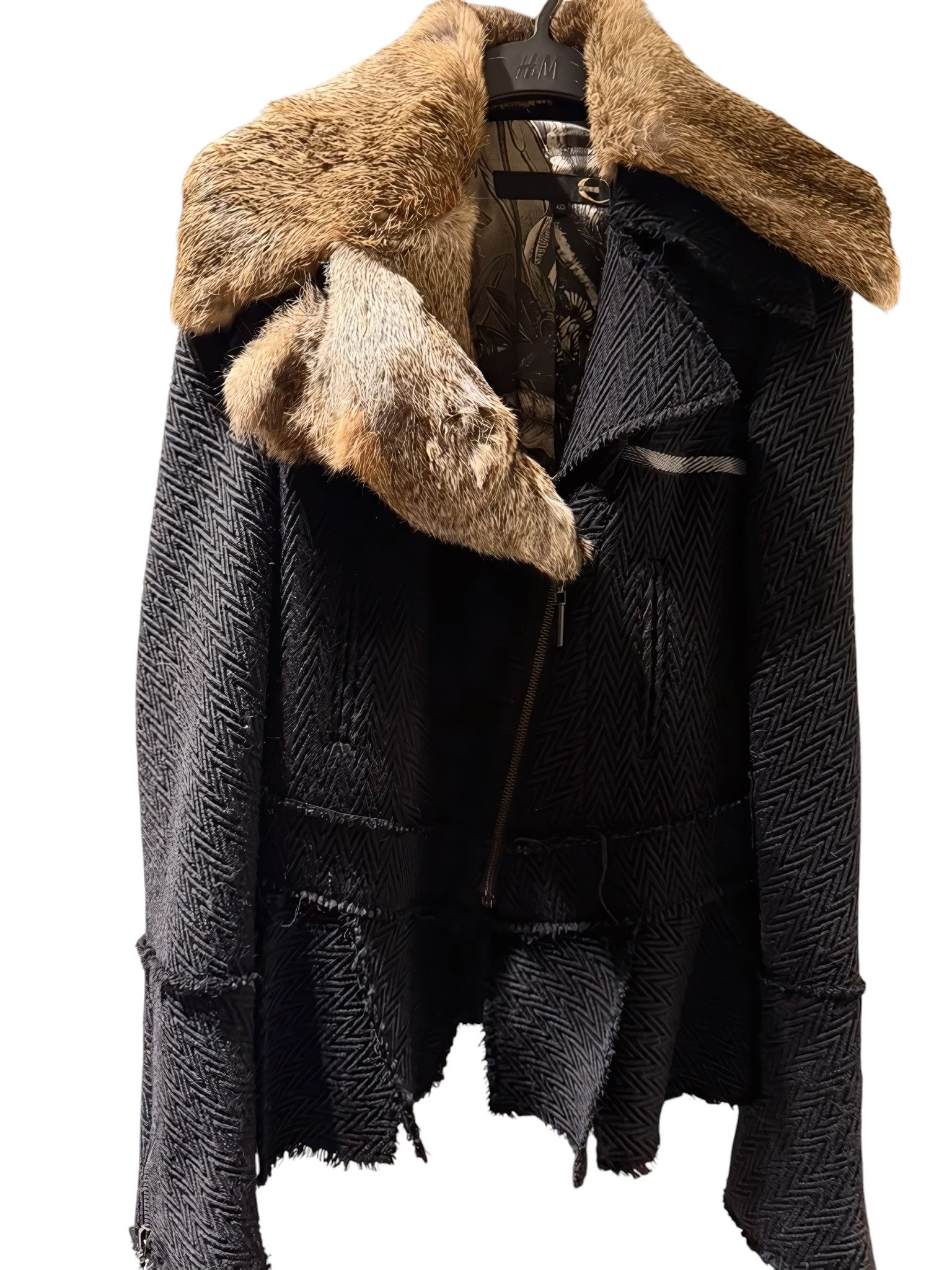 Roberto Cavalli RABBIT FUR WOOL COAT JACKET Size S / US 4 / IT 40 - 1 Thumbnail