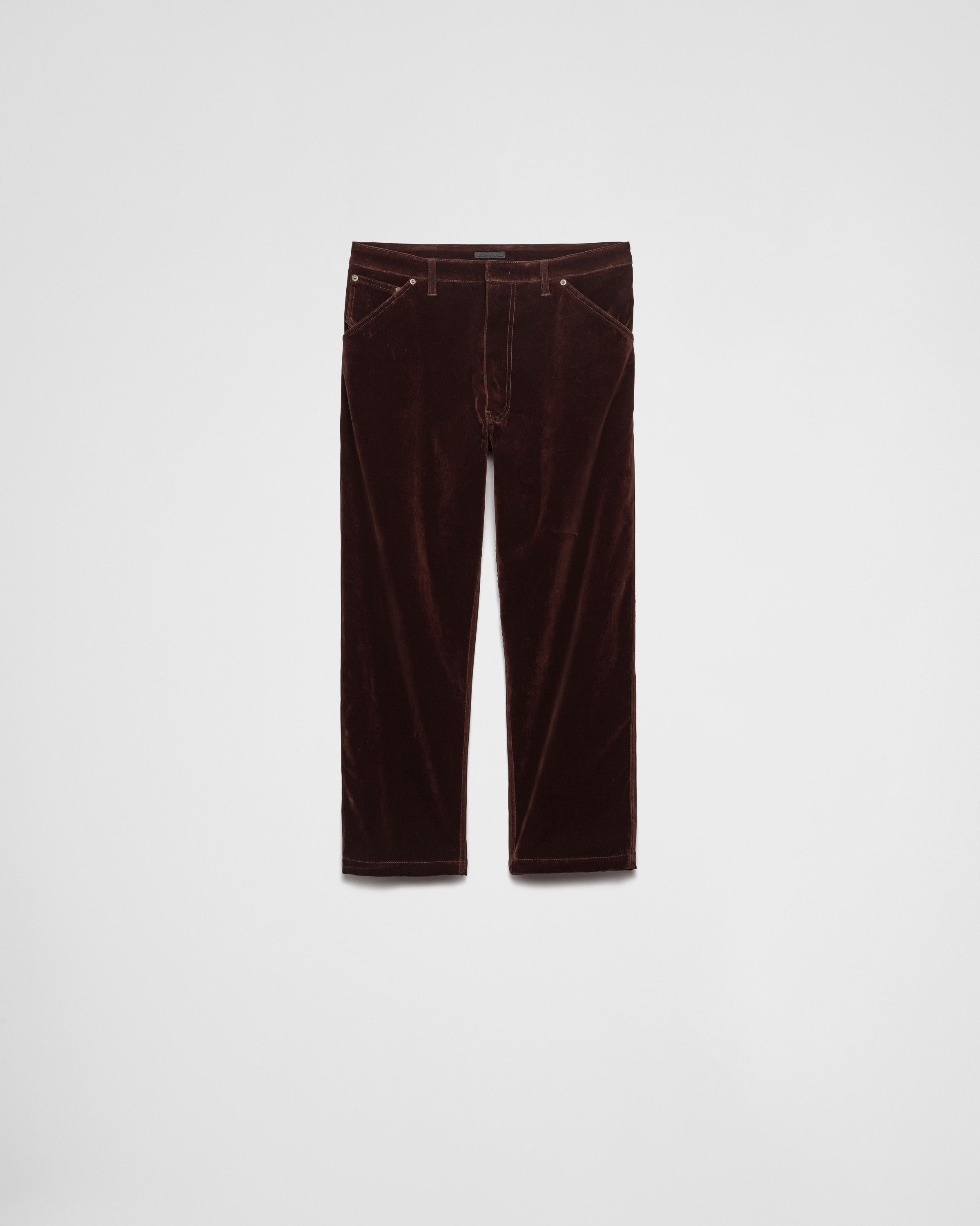 Prada o1bcso1str1025 Velvet Denim Pants in Brown Size US 34 / EU 50 - 1 Thumbnail