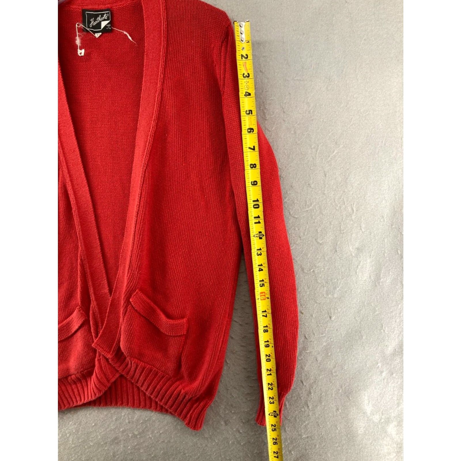 Vintage VINTAGE Heathcote Womens Red Cardigan Sweater Large 90s USA Cotton Size L / US 10 / IT 46 - 4 Thumbnail