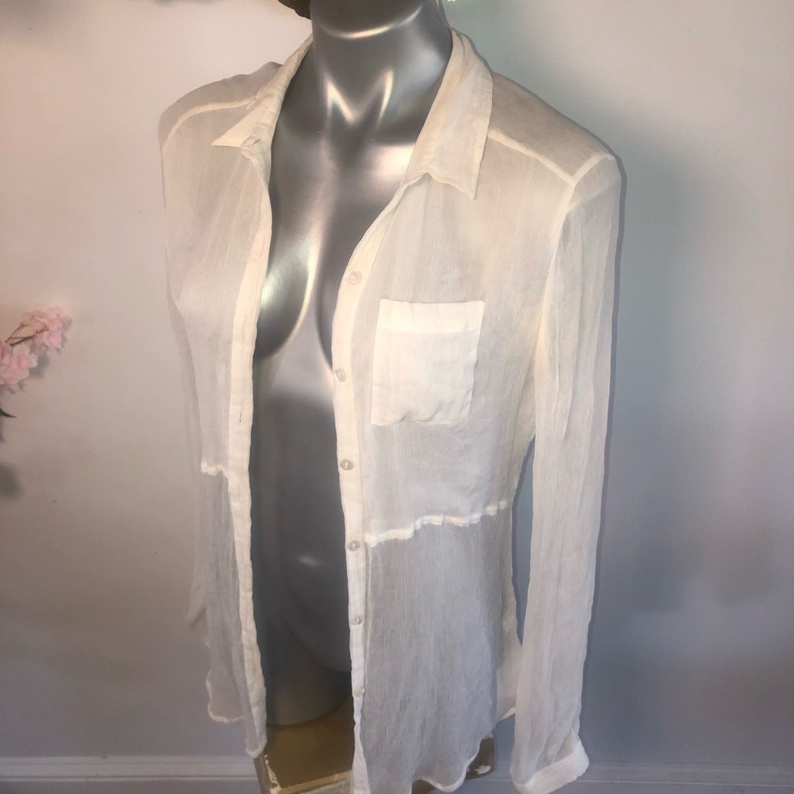 Chan Luu Blouse Top Chan Luu sheer button down Size S / US 4 / IT 40 - 3 Thumbnail