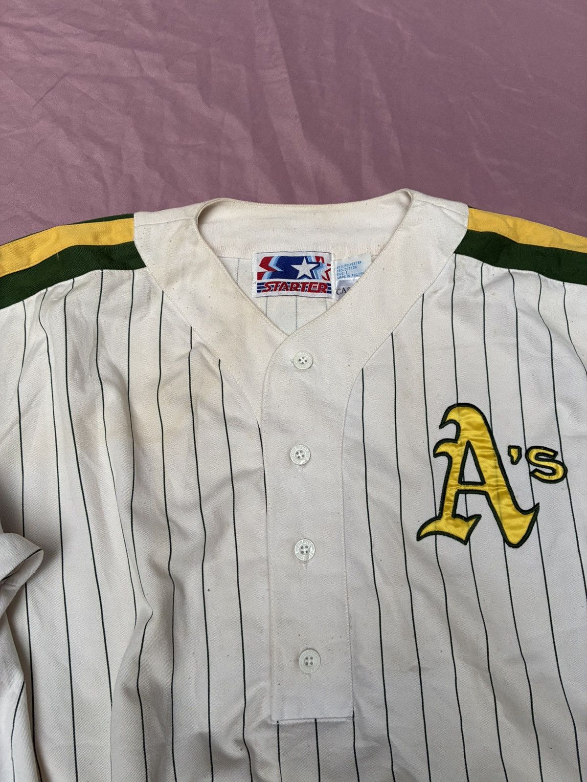 Starter VINTAGE 90s OAKLAND ATHLETICS popover MLB BASEBALL JERZEY Size US L / EU 52-54 / 3 - 2 Thumbnail