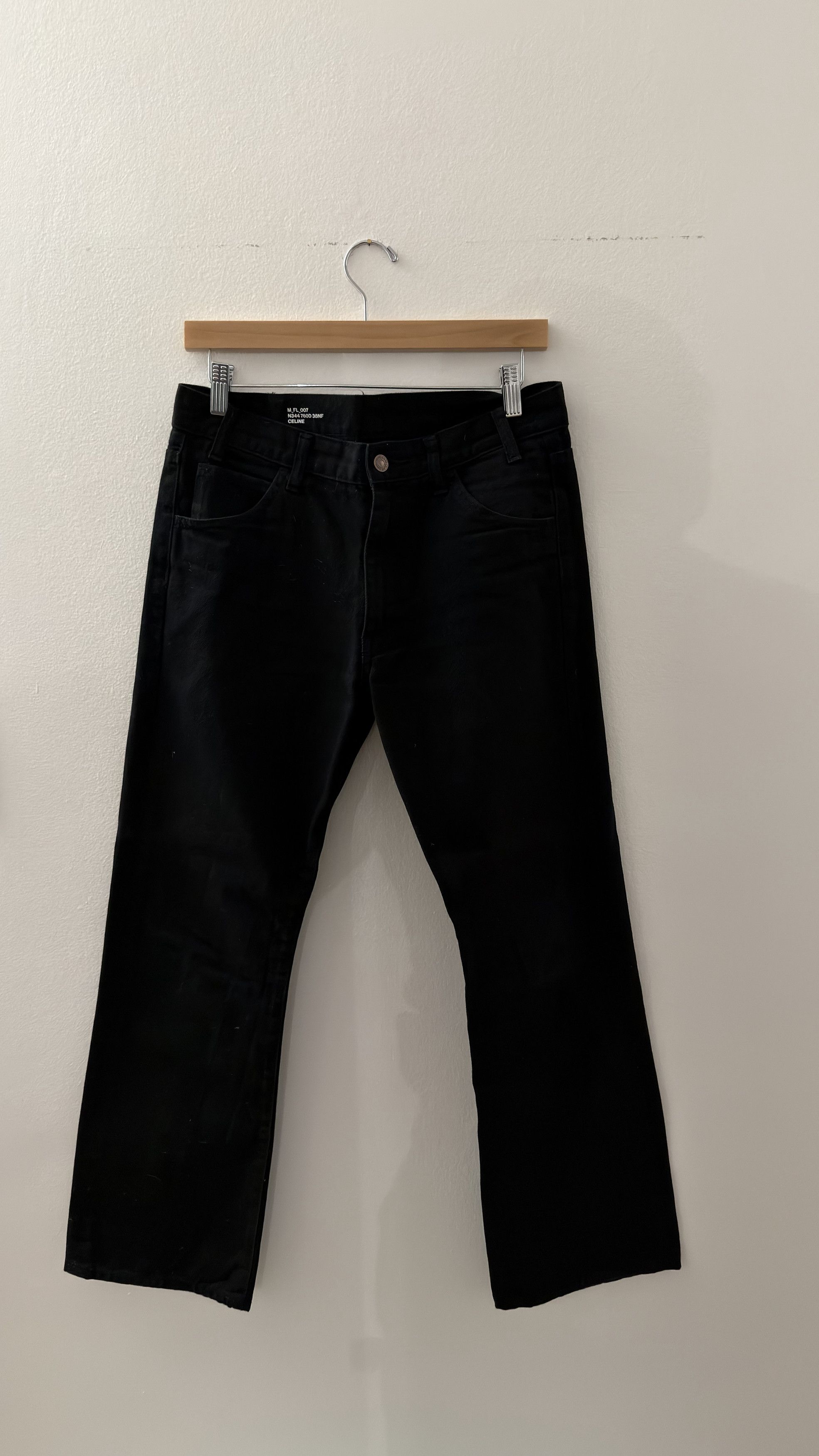 Celine × Hedi Slimane Celine Dylan flared jeans velvet black | Grailed
