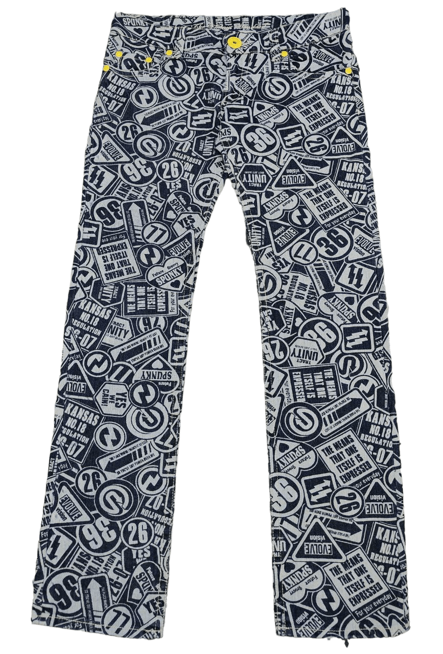 Beauty Beast Japanese Printed Low Rise Denim Size US 34 / EU 50 - 2 Thumbnail