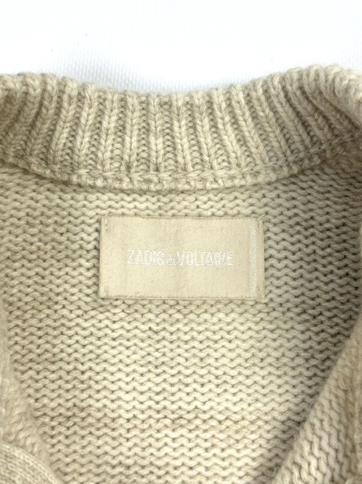 Zadig & Voltaire Zadig & Voltaire Beige Wool Cashmere Knit Sweater Jumper XS Size XS / US 0-2 / IT 36-38 - 12 Thumbnail