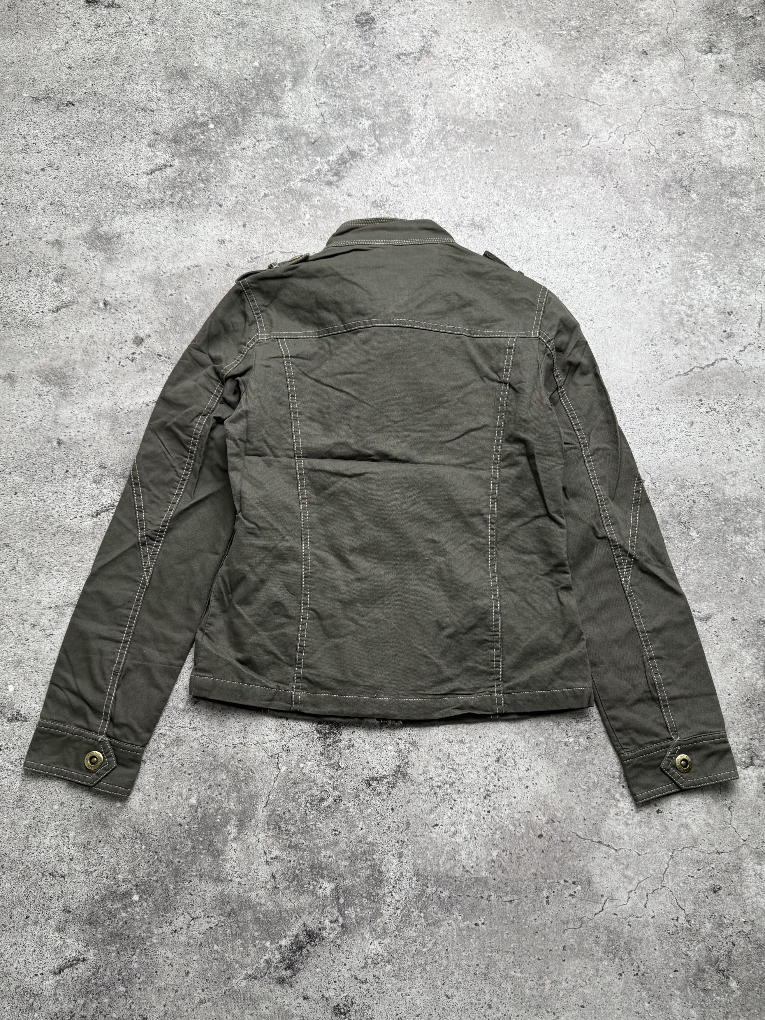 Vintage Vintage Khaki Military Jacket Utility Cotton Zip Button Coat Size XS / US 0-2 / IT 36-38 - 4 Thumbnail
