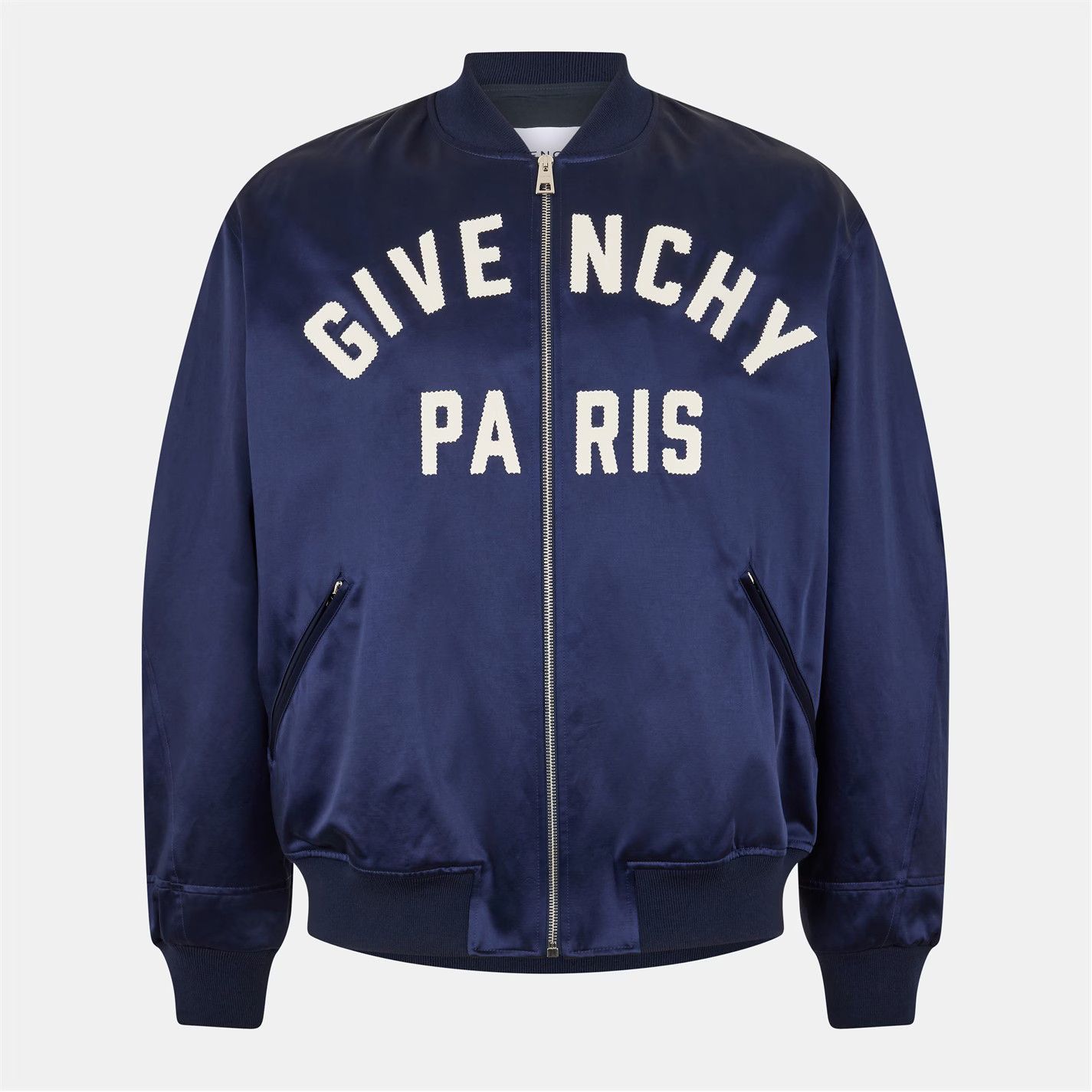 Givenchy o1g2r1mq0426 Structured Fit Bomber Jacket in Navy Size US L / EU 52-54 / 3 - 1 Thumbnail