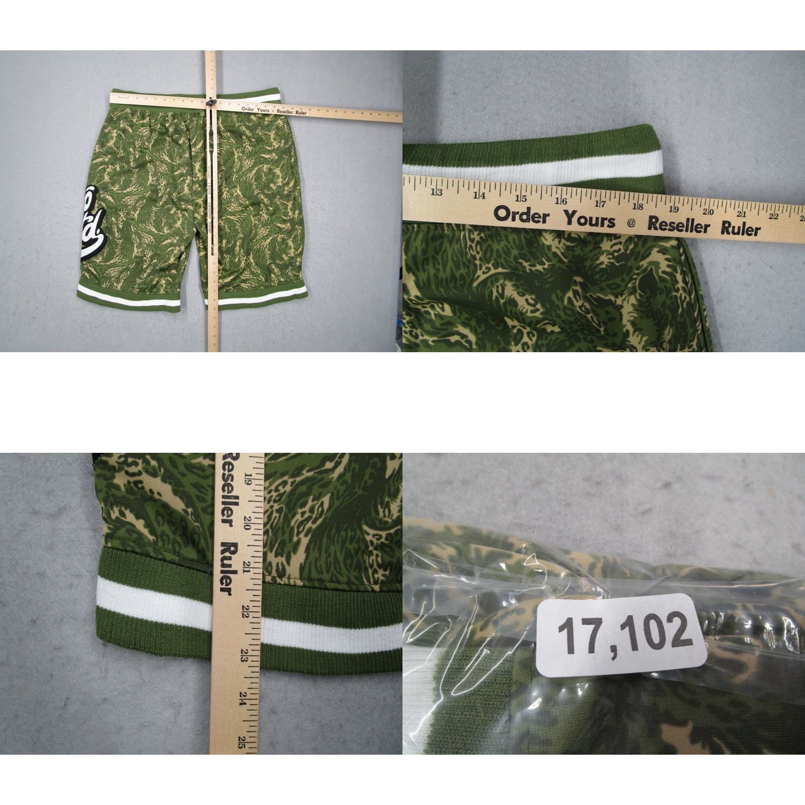 Ecko Unltd Shorts Mens 36 Green Camo Bacteria Streetwear Embroidered
