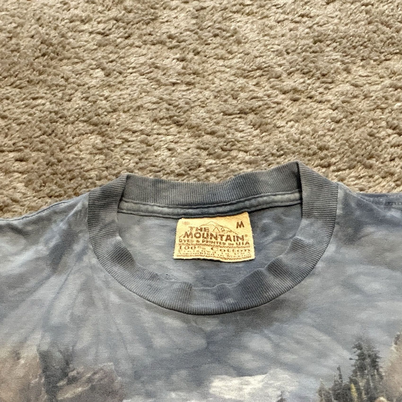 The Mountain The Mountain Shirt Mens Medium Tie Dye Graphic Print Blue Short Sleeve Animals Nature USA Size US M / EU 48-50 / 2 - 3 Thumbnail