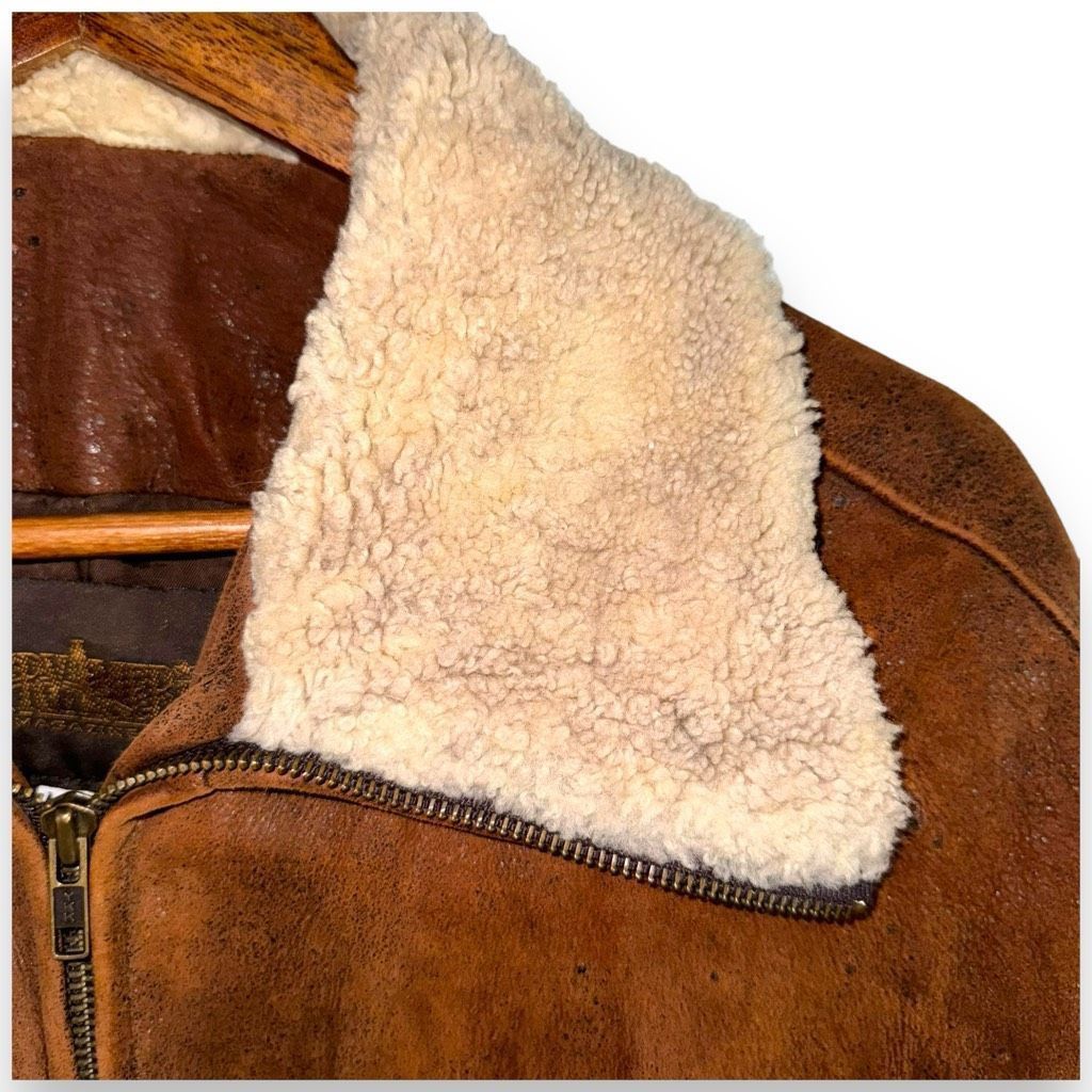 Vera Pelle 80s Country America Sherpa Collar Brown Suede Jacket Sz M Size US M / EU 48-50 / 2 - 4 Thumbnail