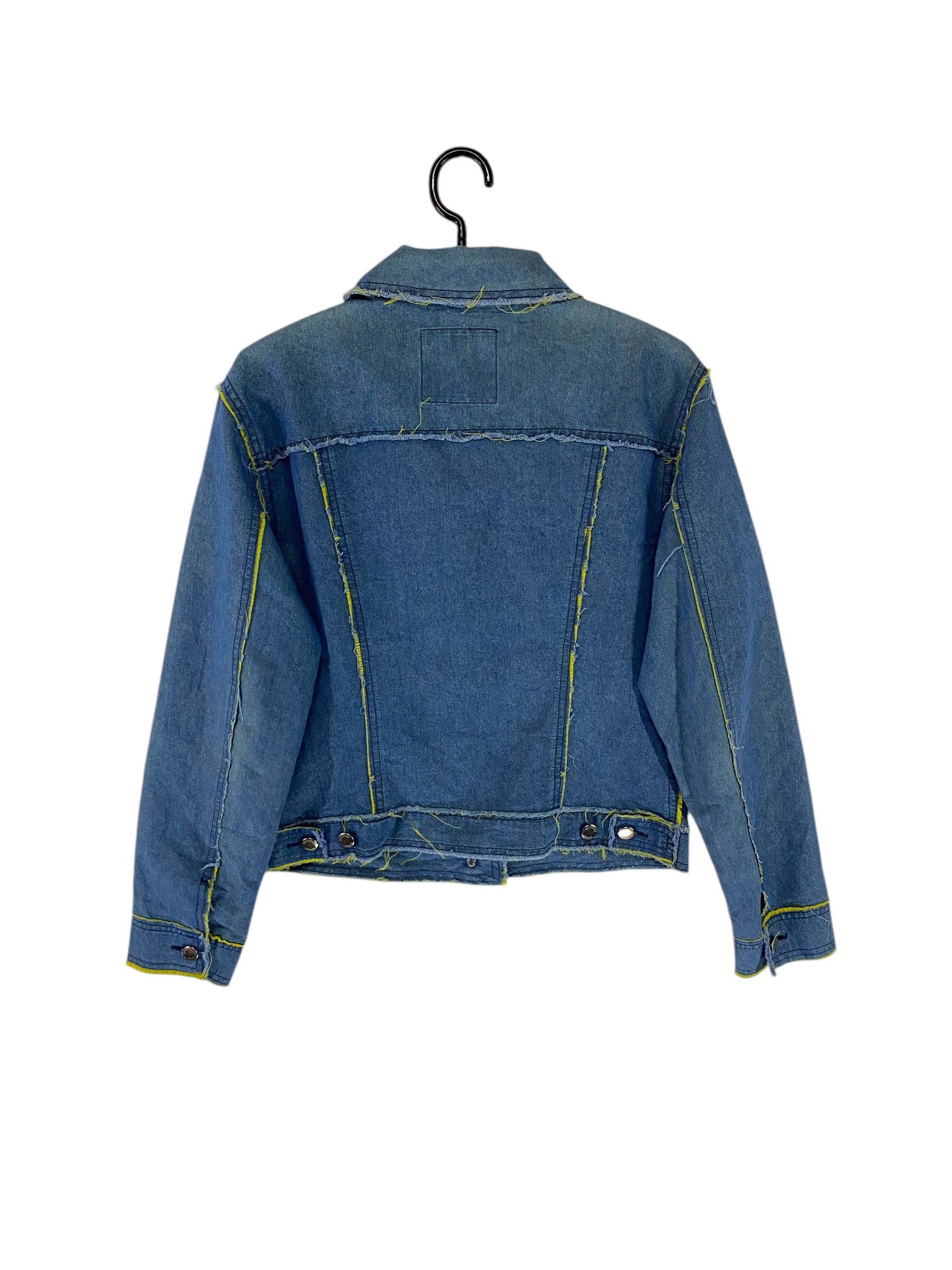 Designer × Moschino Moschino lime frayed edge denim jacket Size L / US 10 / IT 46 - 2 Thumbnail