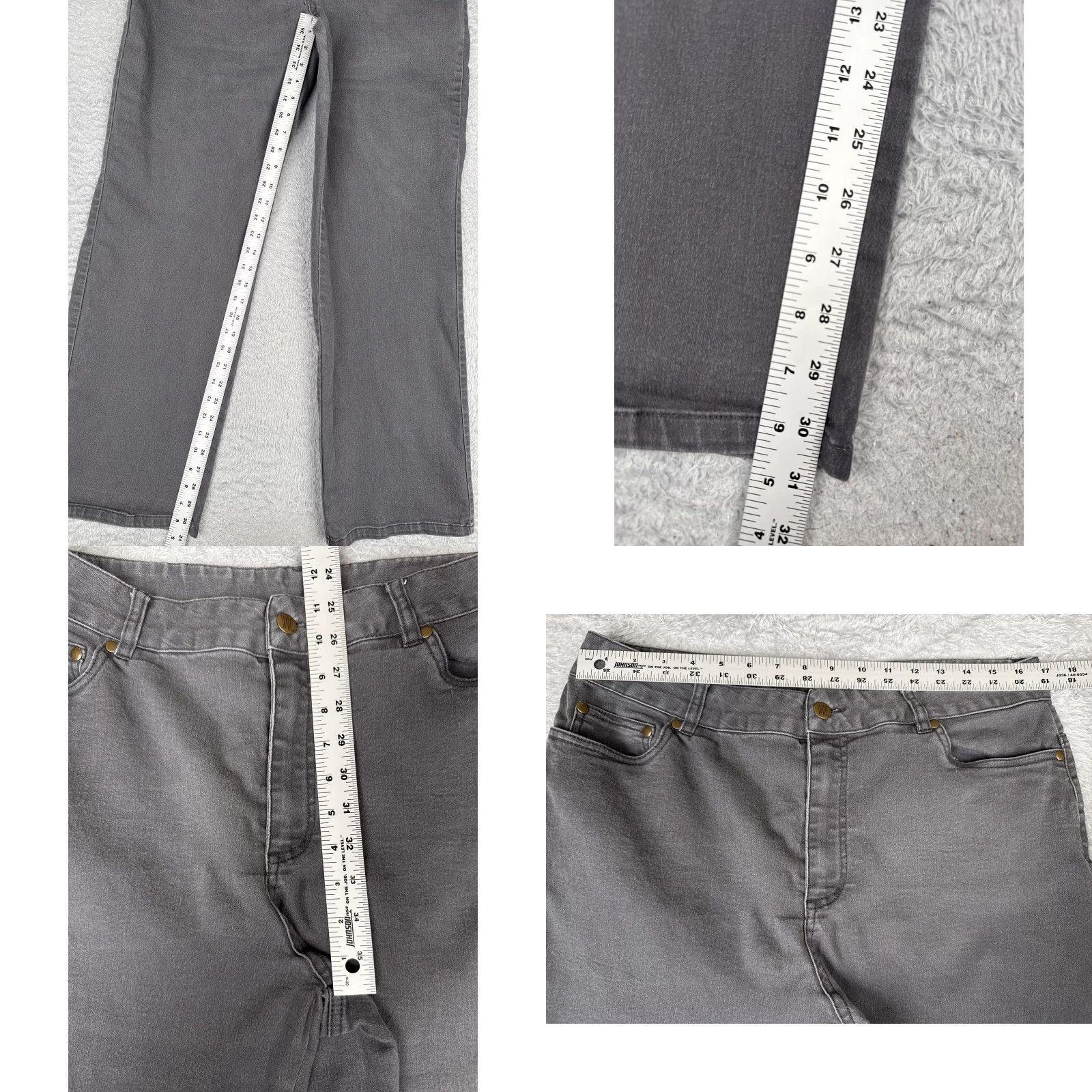 Vintage Women with Control Jeans Womens 16 Charcoal High Rise 34x31 Straight 5-Pocket Denim Cotton Blend Polyester Spandex VH 90s Vintage Womens Size 38" / US 16 / IT 52 - 8 Thumbnail