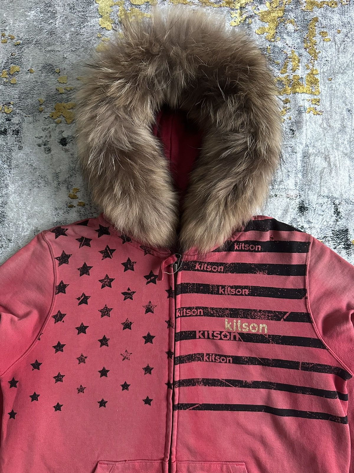 Hysteric Glamour CRAZY TRASHED JAPANESE POEM KITSON FUR ZIPHOODIE LGB STYLE Size US M / EU 48-50 / 2 - 2 Thumbnail