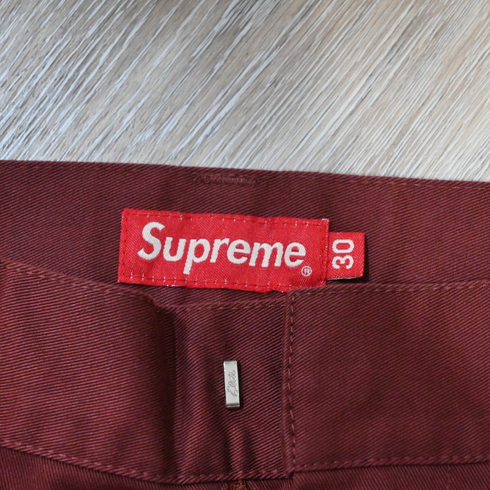 Supreme Supreme Work Pants Burgundy Red Size 30 Straight Leg Cotton Size US 30 / EU 46 - 4 Thumbnail