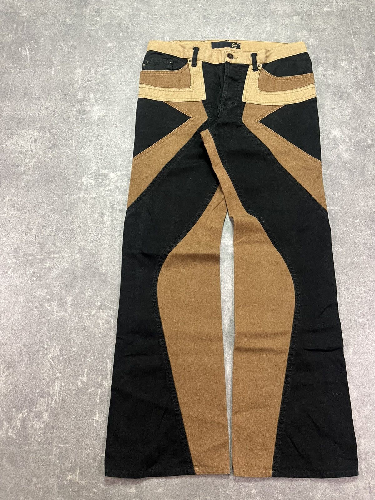 Just Cavalli AW03 Just Cavalli Geometry Panel Flared Jeans 33 Size US 33 - 3 Thumbnail