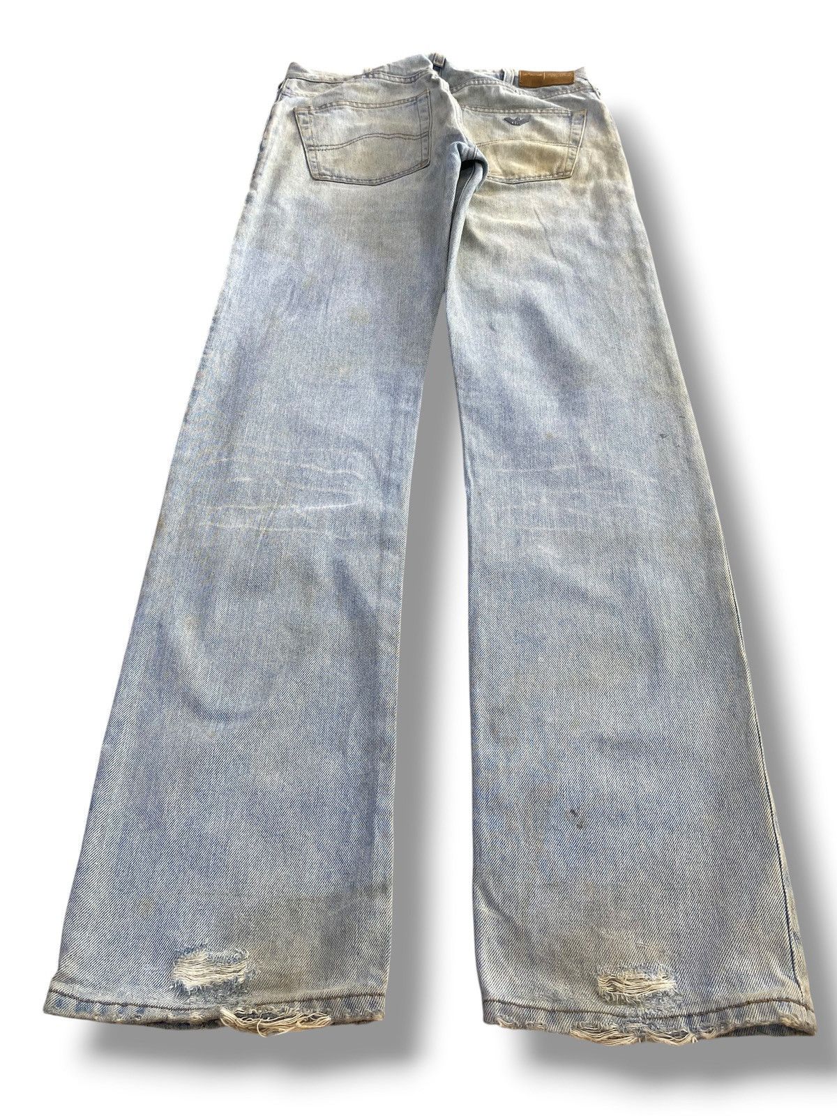 Armani Armani Acid Light Wash Ripped Style Straight Jeans Size US 30 / EU 46 - 3 Thumbnail