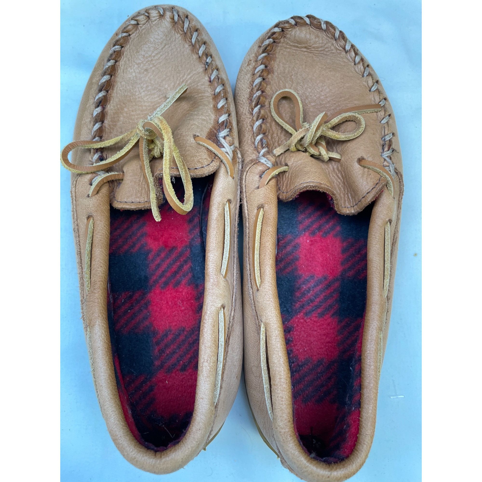 Minnetonka Minnetonka Women's Leather Tan Moccasins / Shoes flannel ins Size US 9 / IT 39 - 5 Thumbnail