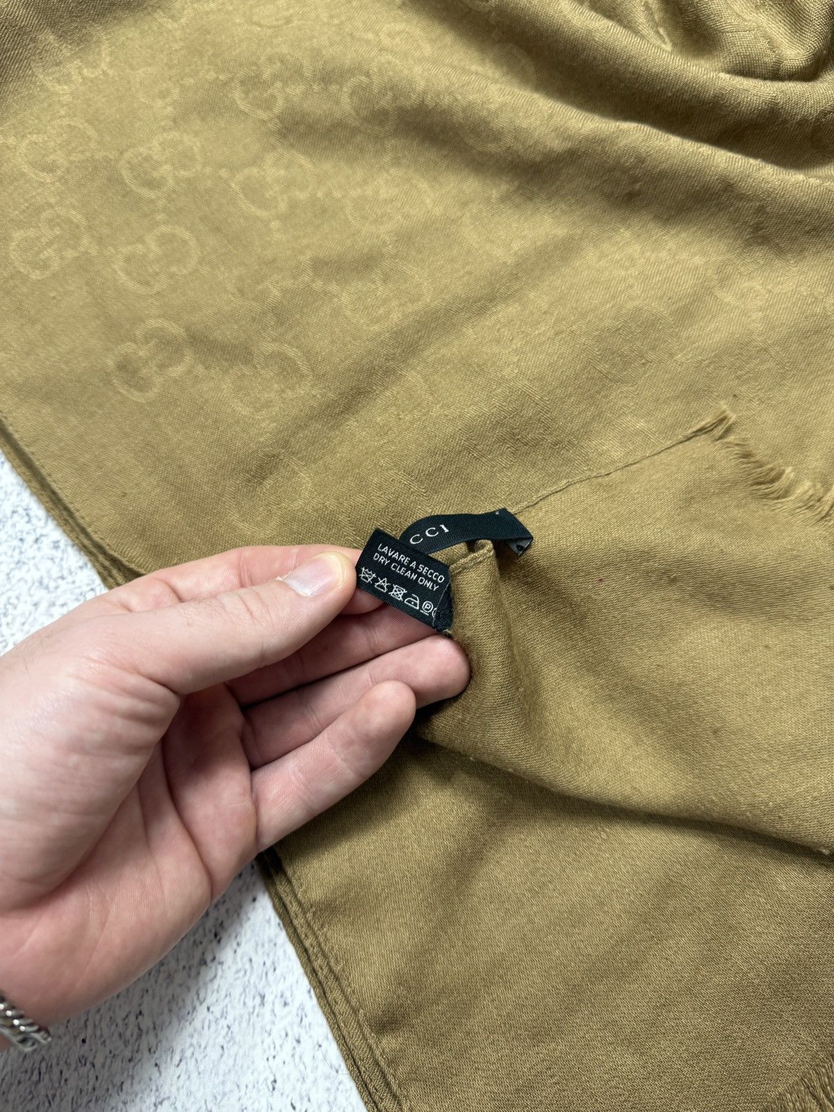 Gucci Gucci Monogram Scarf Wool+Silk Print Logo Size ONE SIZE - 5 Thumbnail