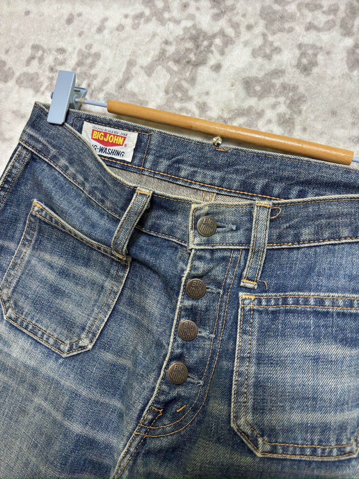 Big John Vintage Rare Big John Flared Bush Pocket Faded Denim Size US 28 / EU 44 - 8 Thumbnail