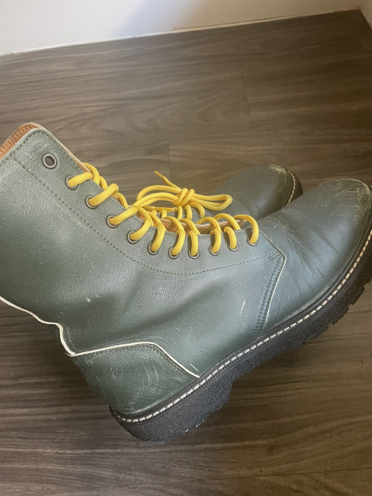 Maison Margiela FW17 Distressed Green Combat Boot Size US 10 / EU 43 - 3 Thumbnail