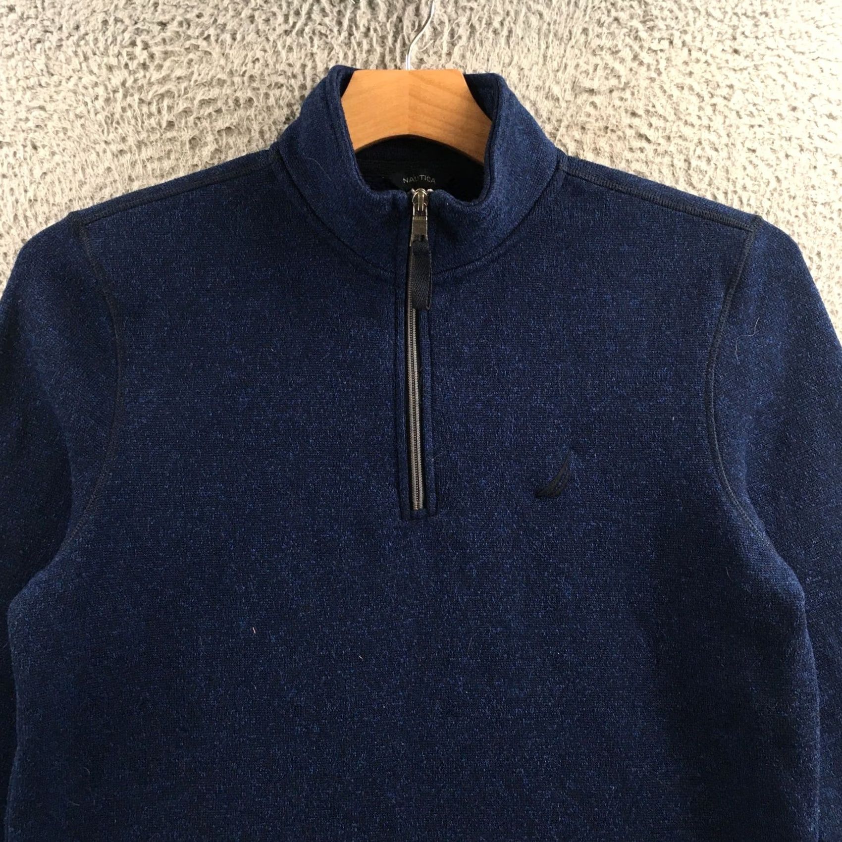 Nautica Nautica Sweater Mens M Navy Quarter Zip Fleece Pullover Logo Soft Warm Casual Size US M / EU 48-50 / 2 - 2 Thumbnail