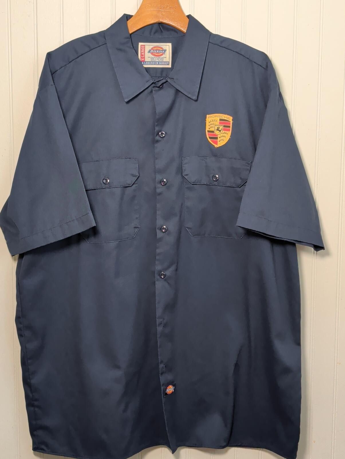 Dickies Vintage Dickies Navy Work Shirt Porsche Emblem Custom XL Size US XL / EU 56 / 4 - 1 Thumbnail