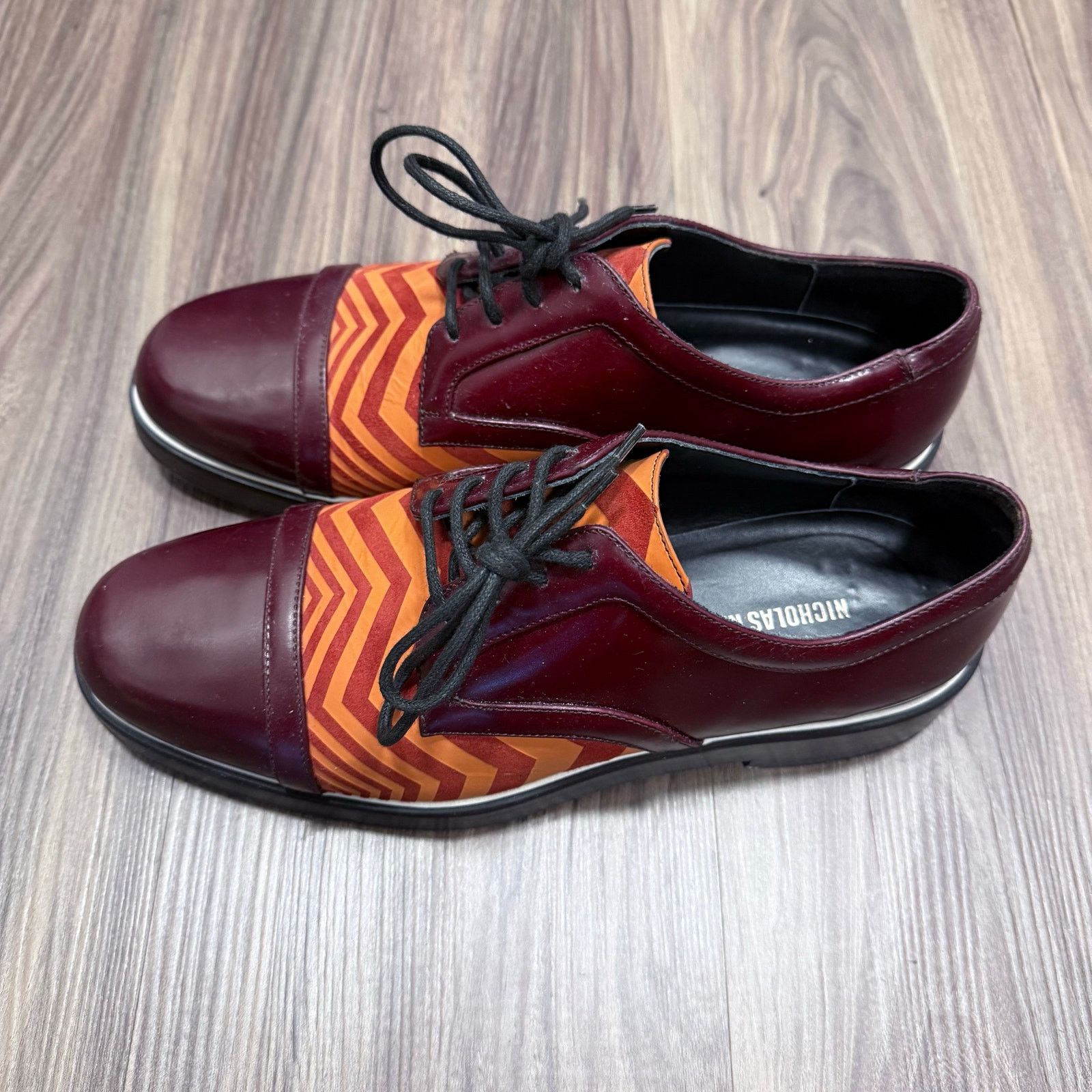 Nicholas Kirkwood Nicholas Kirkwood Striped Leather Derby Shoes Brown 42 Size US 9 / EU 42 - 3 Thumbnail