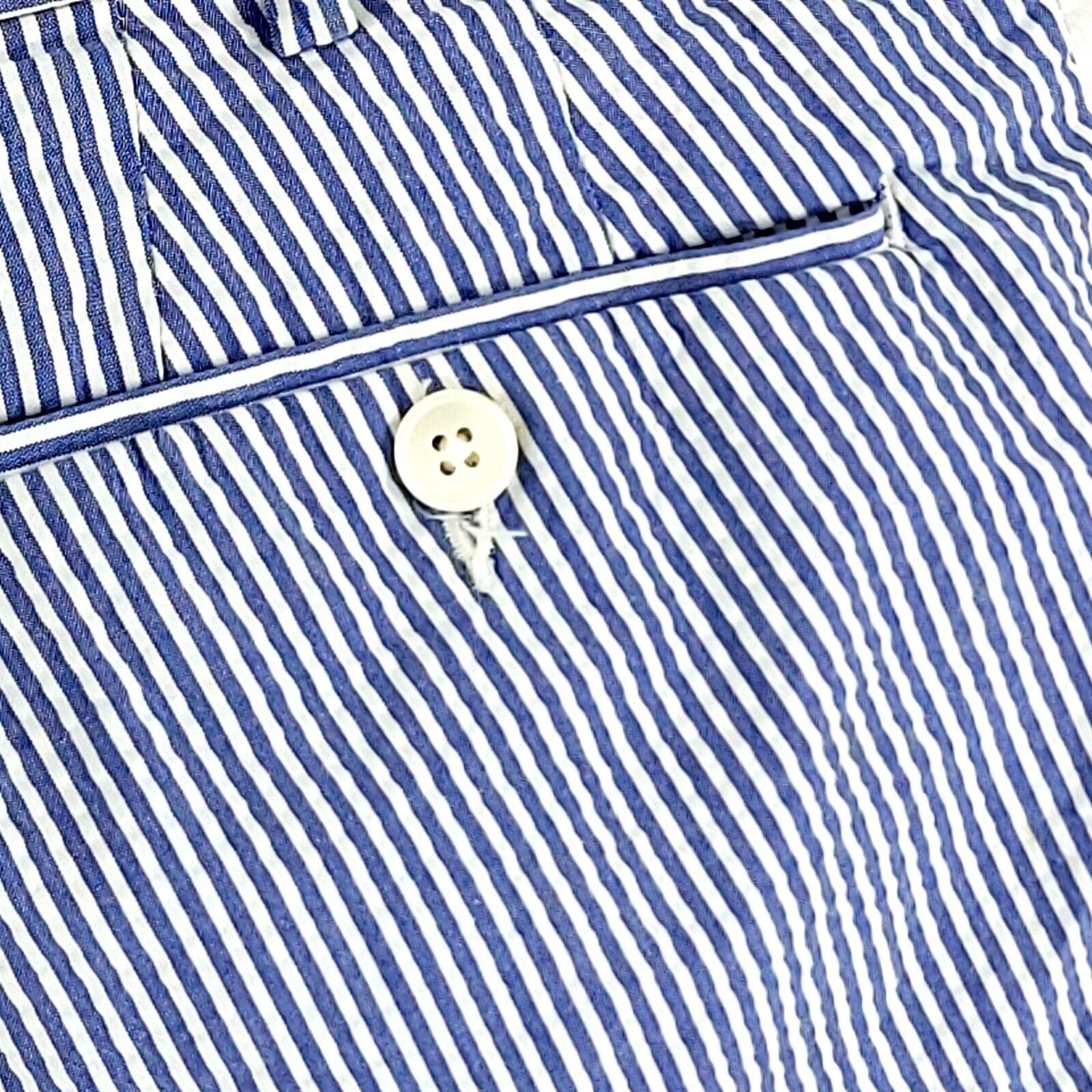 Polo Ralph Lauren Polo Ralph Lauren Suffield Fit Blue White Striped Seersucker Size US 36 / EU 52 - 4 Thumbnail