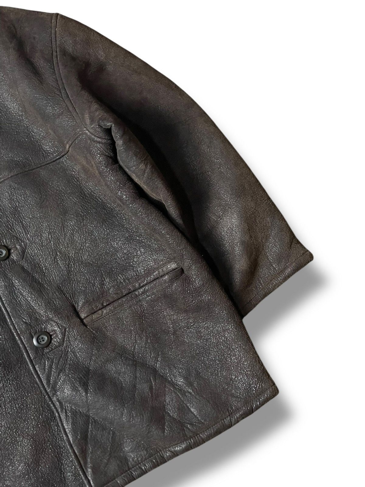Japanese Brand × Vintage LONLO Brand Double Pocket Shearling Leather Coat (112) Size US L / EU 52-54 / 3 - 3 Thumbnail
