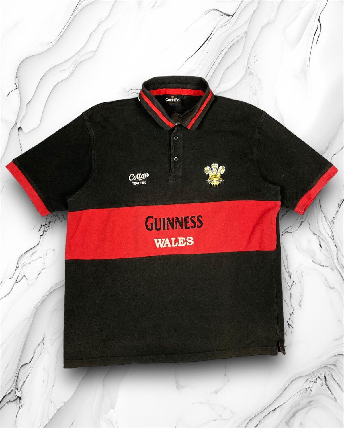 Cotton Traders × Vintage Vintage Cotton Guinness Traders Wales Union Rugby Jersey Size US L / EU 52-54 / 3 - 1 Thumbnail