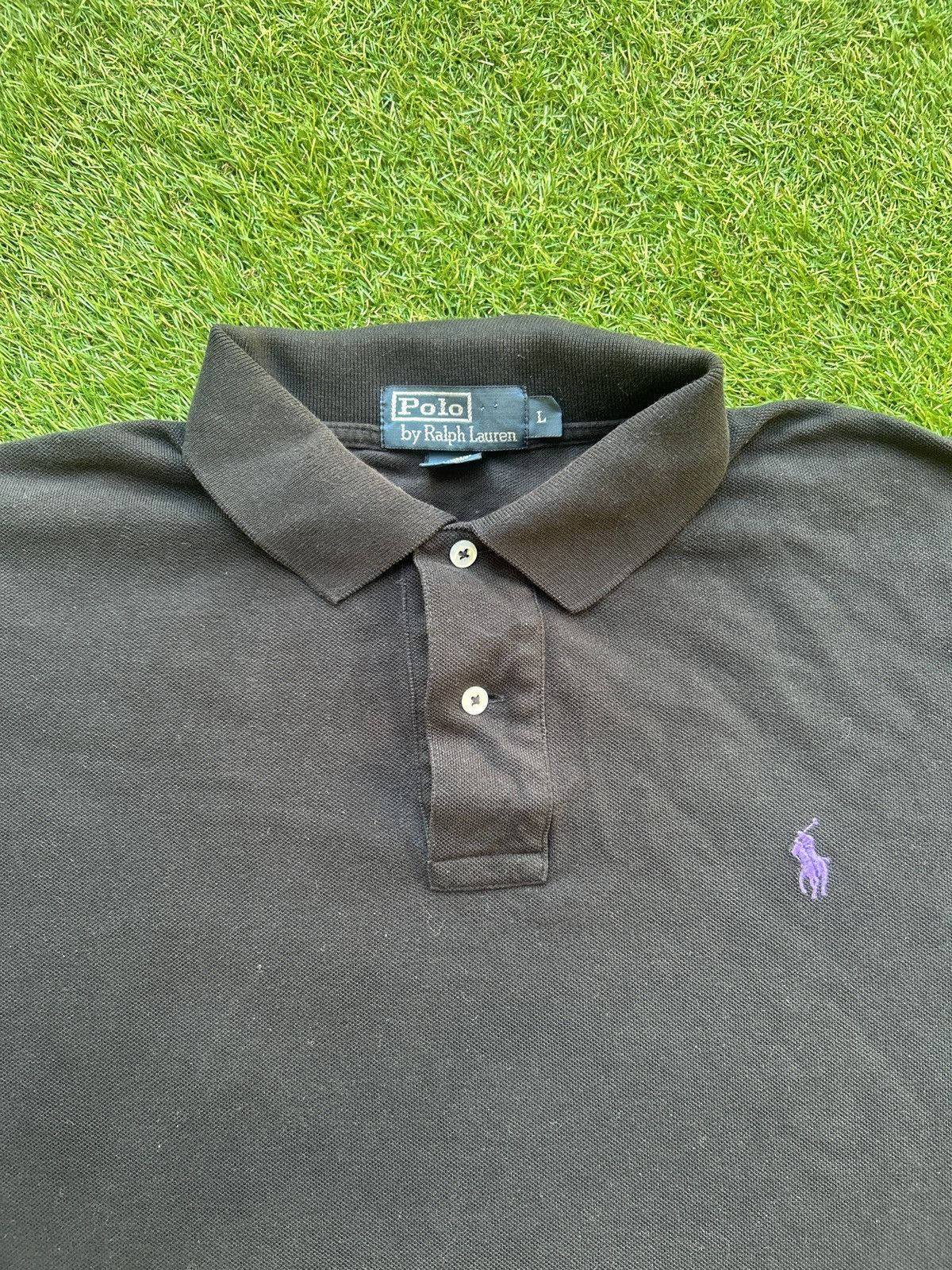 Polo Ralph Lauren Vintage Polo by Ralph Lauren Black Pique Polo Shirt Size US L / EU 52-54 / 3 - 1 Thumbnail