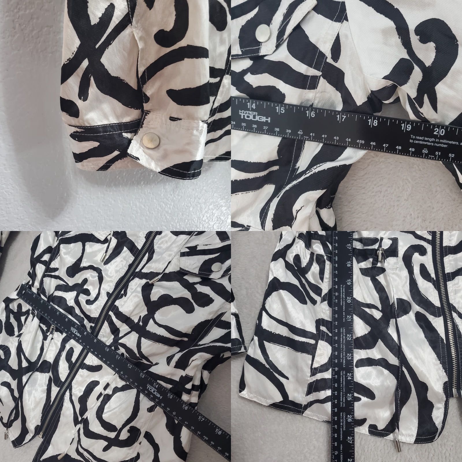 Vintage Chico's Jacket Women L White Black Abstract Print Full Zip Lightweight Artsy City 2 Large Regular Size L / US 10 / IT 46 - 8 Thumbnail