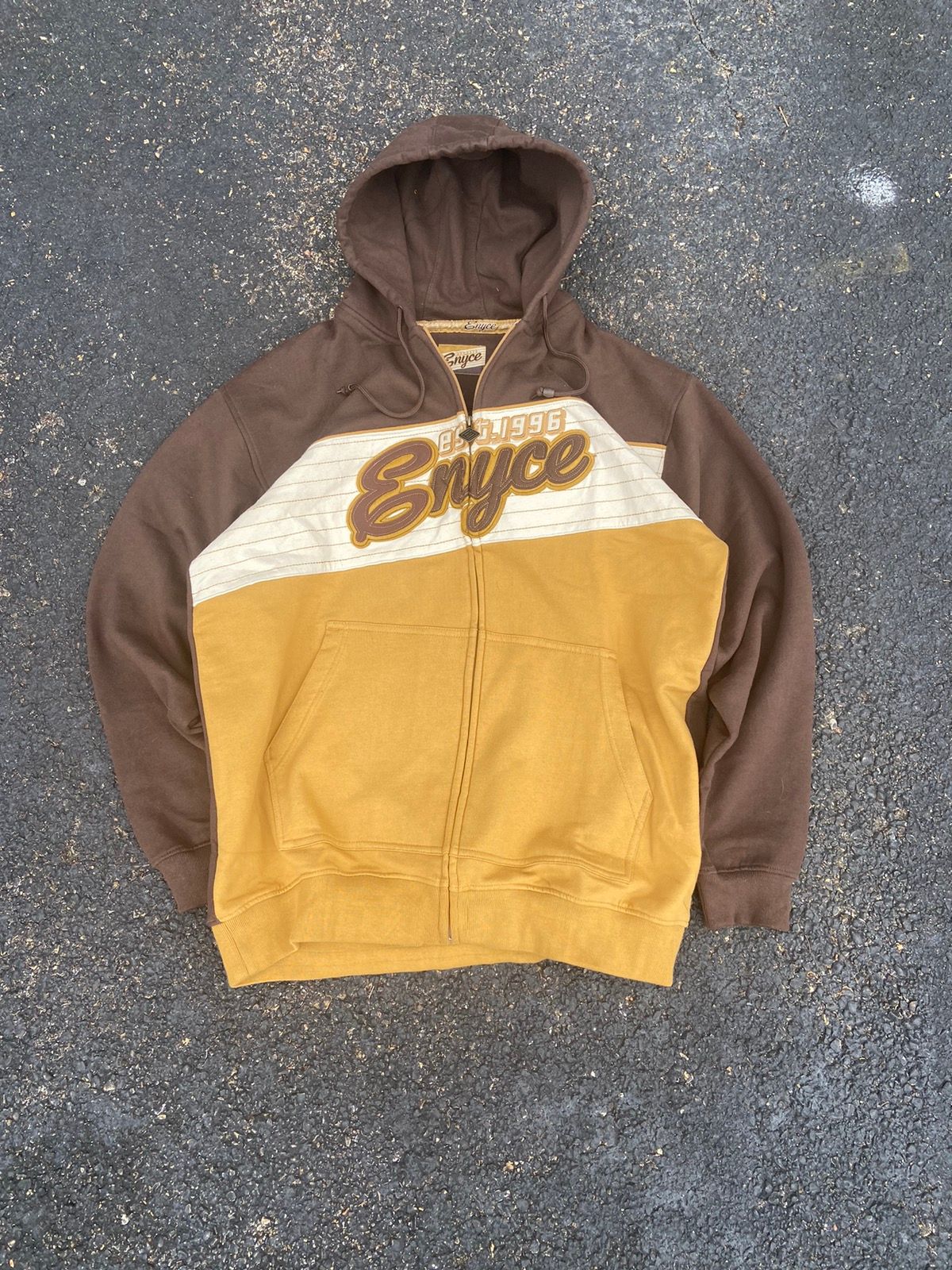 Pre-owned Enyce X Vintage 90's Nwt Y2k Hood Wear Eynce Full Zip Hoodie Xl Usa In Brown