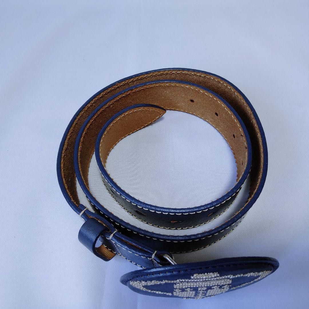 Vivienne Westwood Orb Contrast Stitch Leather Belt Size ONE SIZE - 2 Thumbnail