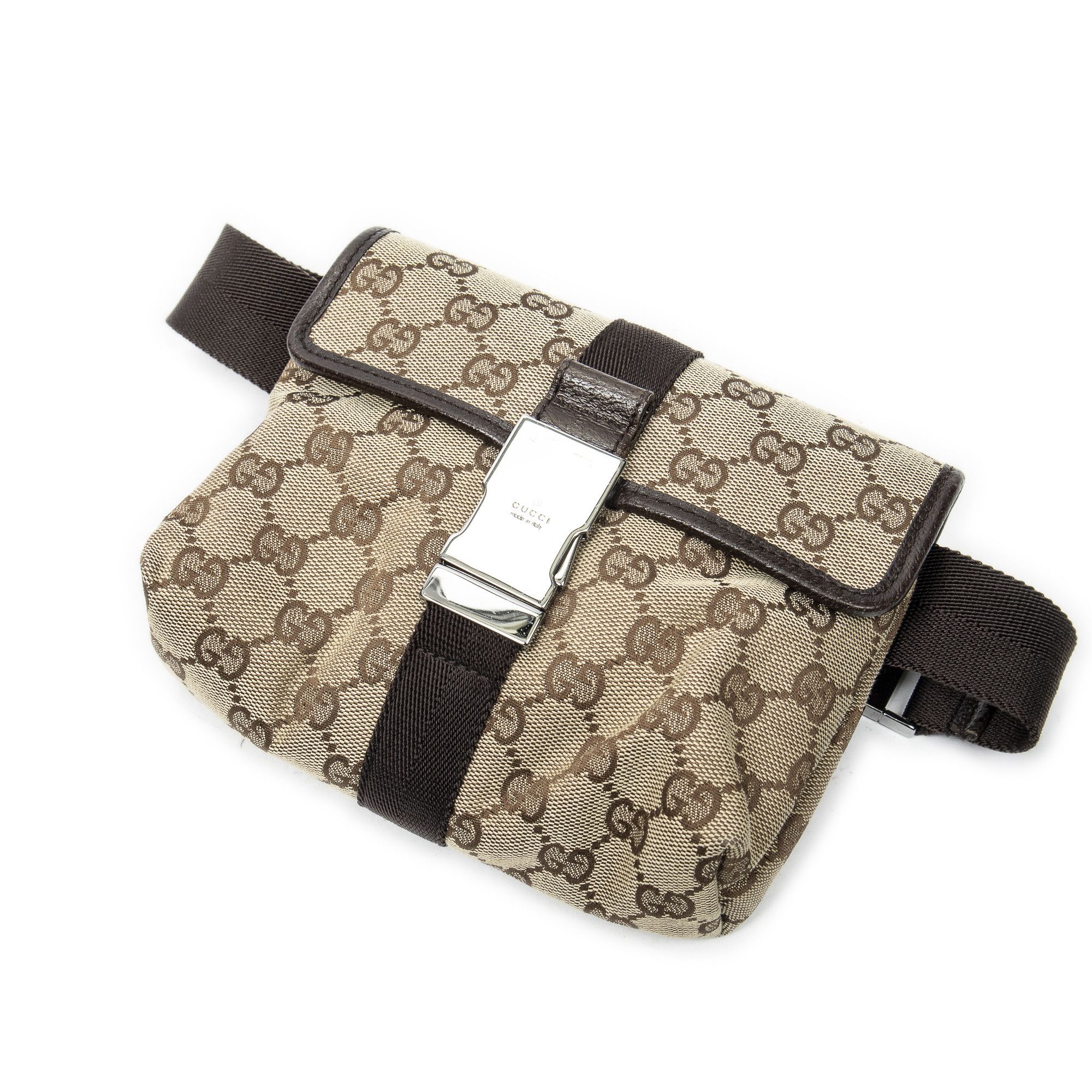 Gucci Mini Pushlock Waist Bag in Brown, Women's