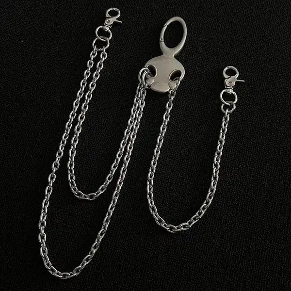 Jewelry Silver Chain Wallet Belt, Punk Metal Chain Accessory Size ONE SIZE - 7 Thumbnail