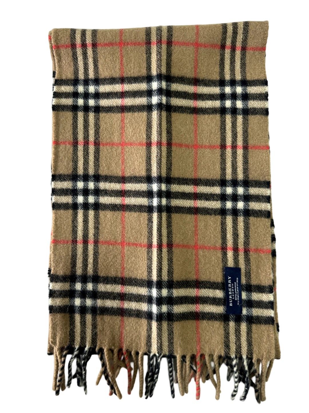 Burberry Burberrys Classic Check Beige 100% Cashmere Unisex Scarf Size ONE SIZE - 3 Thumbnail