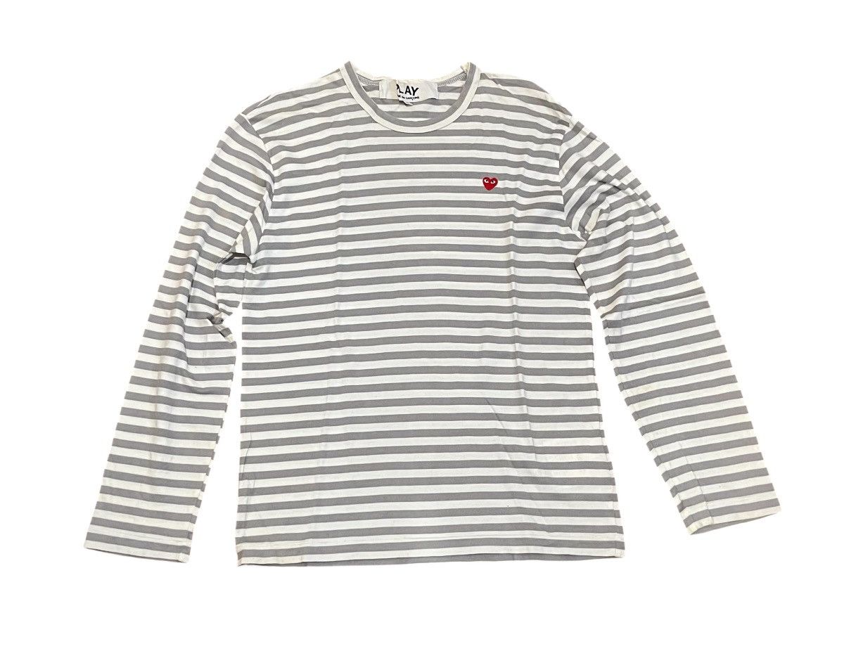Comme des Garcons Cdg play AD2017 striped mini heart logo longsleeve Size US M / EU 48-50 / 2 - 1 Thumbnail