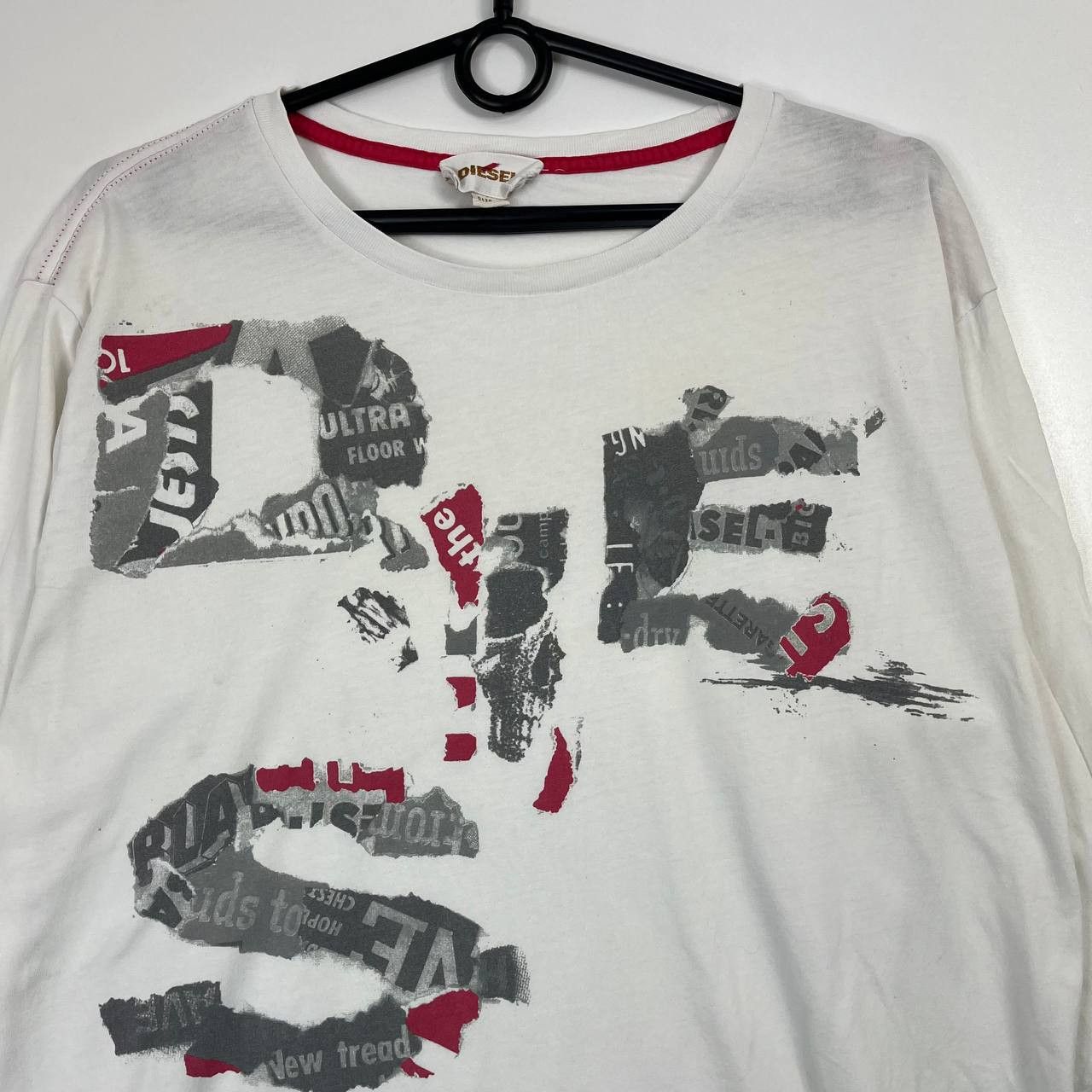 Diesel Diesel Graphic Logo Long Sleeve T Shirt White Cotton L Size US L / EU 52-54 / 3 - 2 Thumbnail
