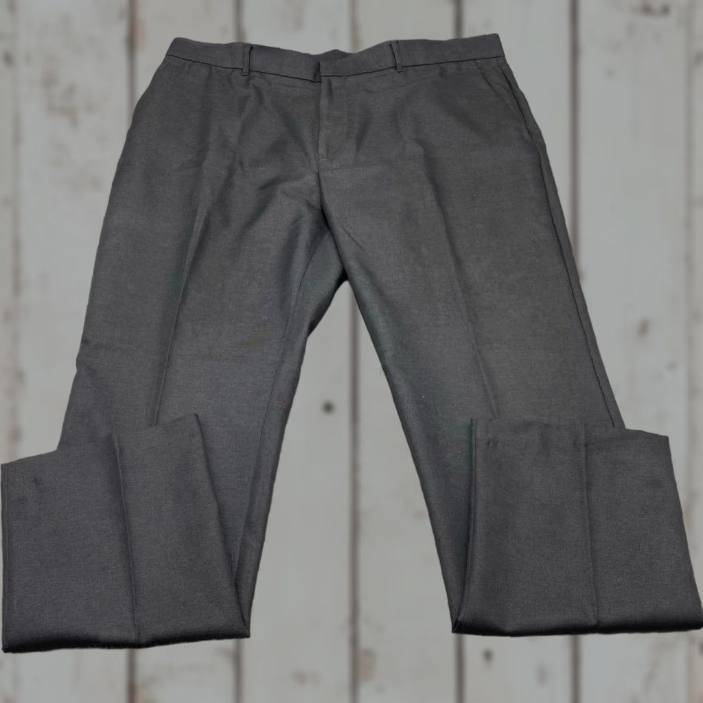 Perry Ellis Perry Ellis Dress Pants Men 38x32 Dark Gray Slim Fit Flat Front 7194 Dress Pants Mens Gray Solid 90s City Preppy Slimming Size US 38 / EU 54 - 1 Thumbnail