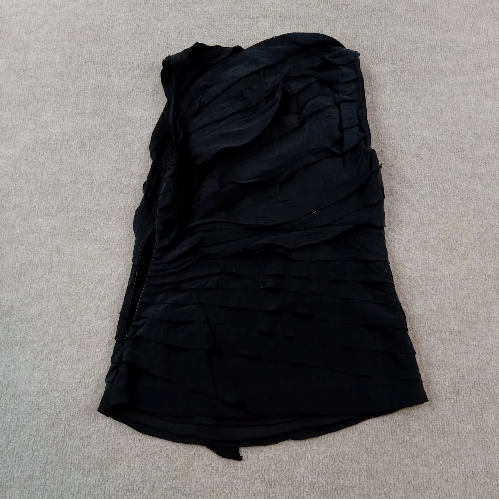 Tory Burch Womens Tory Burch Black Silk Top Extra Large XL Sleeveless Ruffles Crew Neck Casual Size XS / US 0-2 / IT 36-38 - 7 Thumbnail