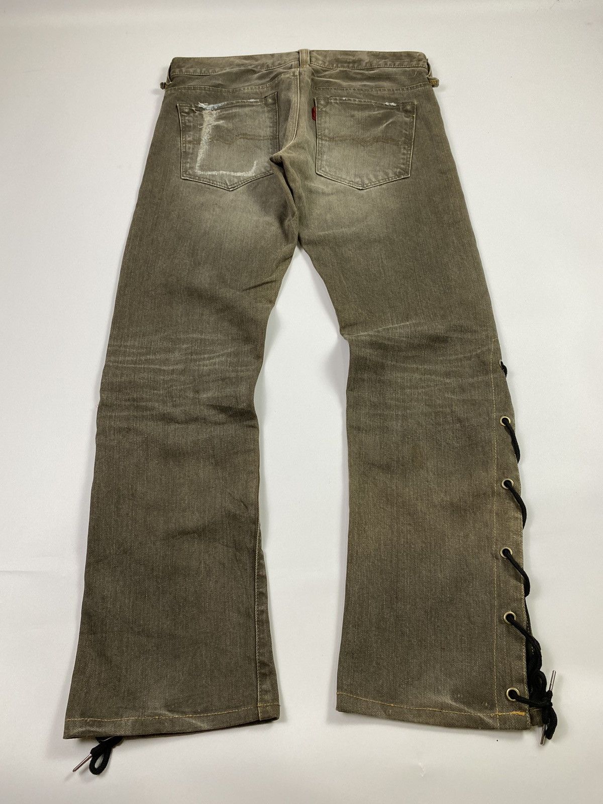 If Six Was Nine lace up trove distress jeans pant ifsixwasnine vkei style Size US 32 / EU 48 - 13 Thumbnail