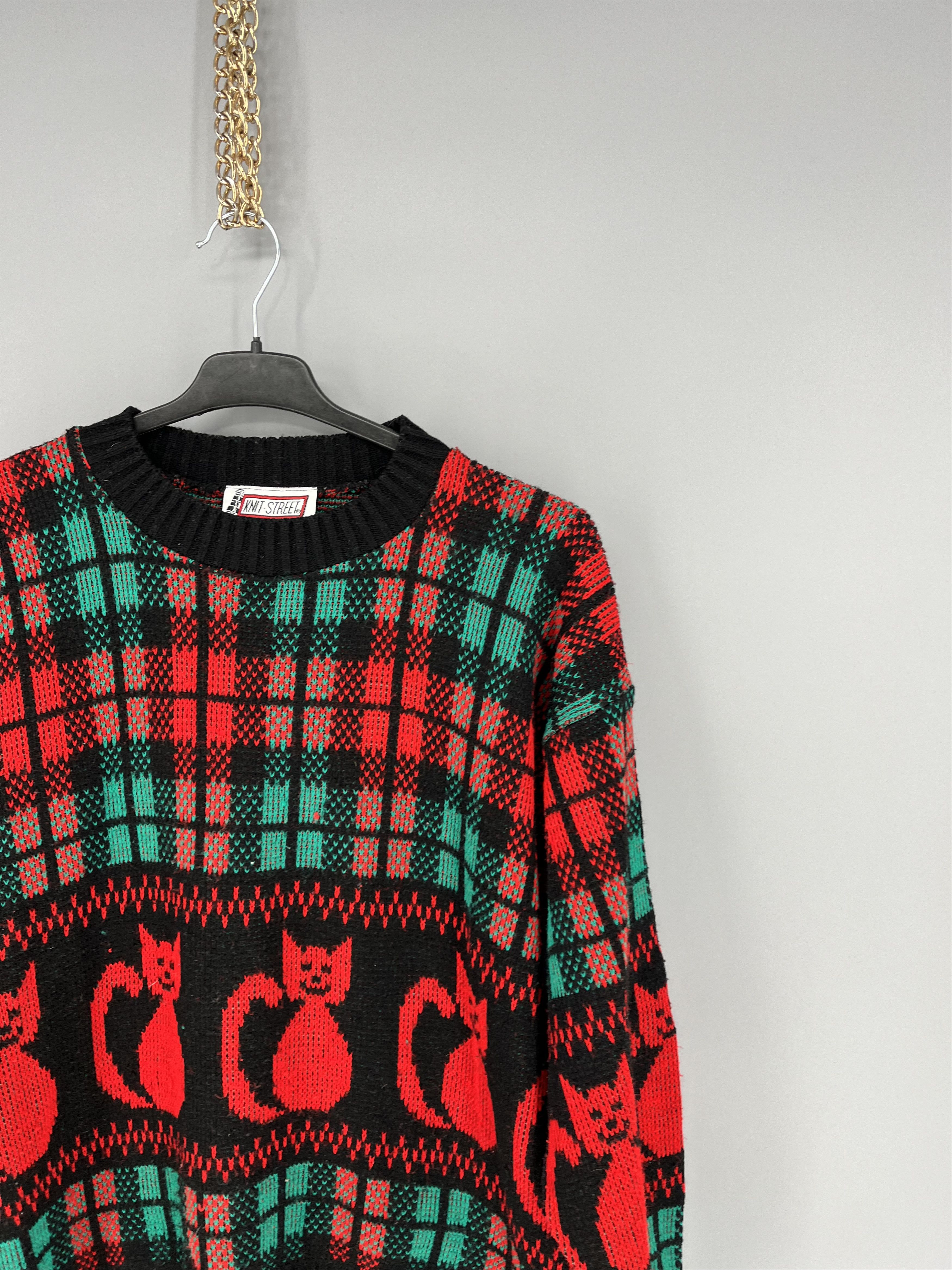 Other Knit Street Vintage Womens Sweater Art Made in USA Size M / US 6-8 / IT 42-44 - 5 Thumbnail