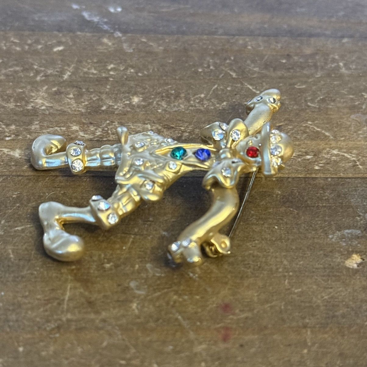 Vintage Vintage gold articulated rhinestone dancing clown brooch Size ONE SIZE - 5 Thumbnail