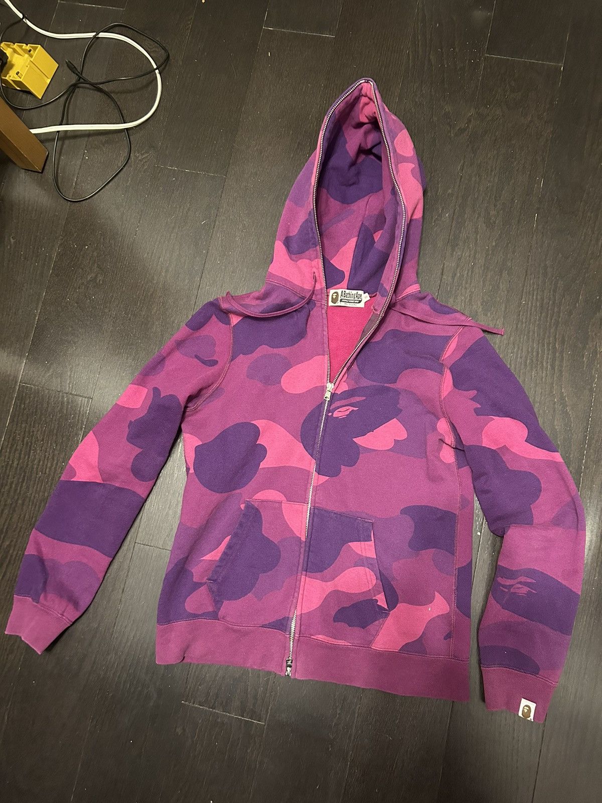 Image of Bape Zoom Color Camo Full Zip Hoodie in Purple, Women's (Size Small)