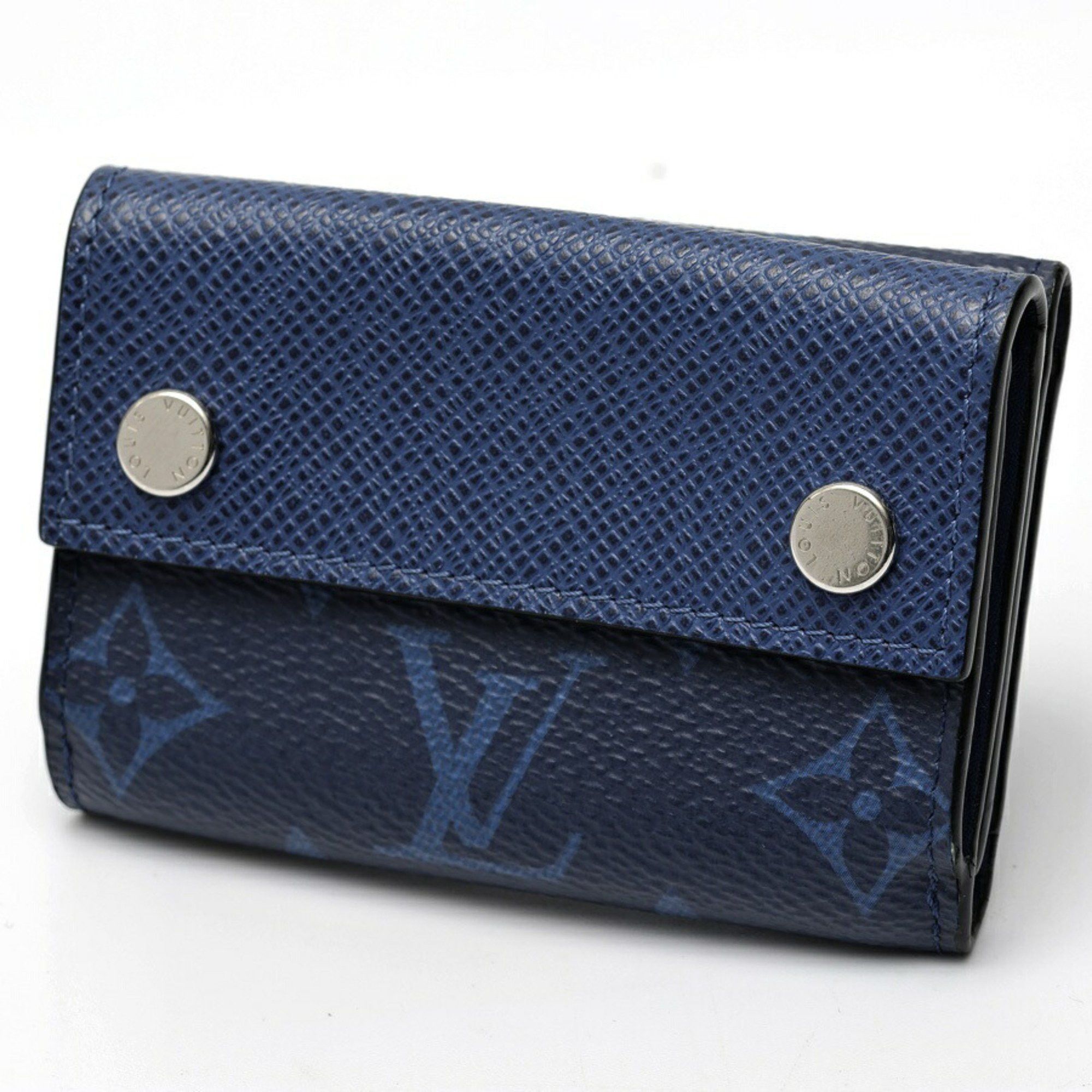 Louis Vuitton Louis Vuitton Discovery Compact Wallet Trifold M67620 Taiga Llama Blue K-159401 Size ONE SIZE - 1 Thumbnail