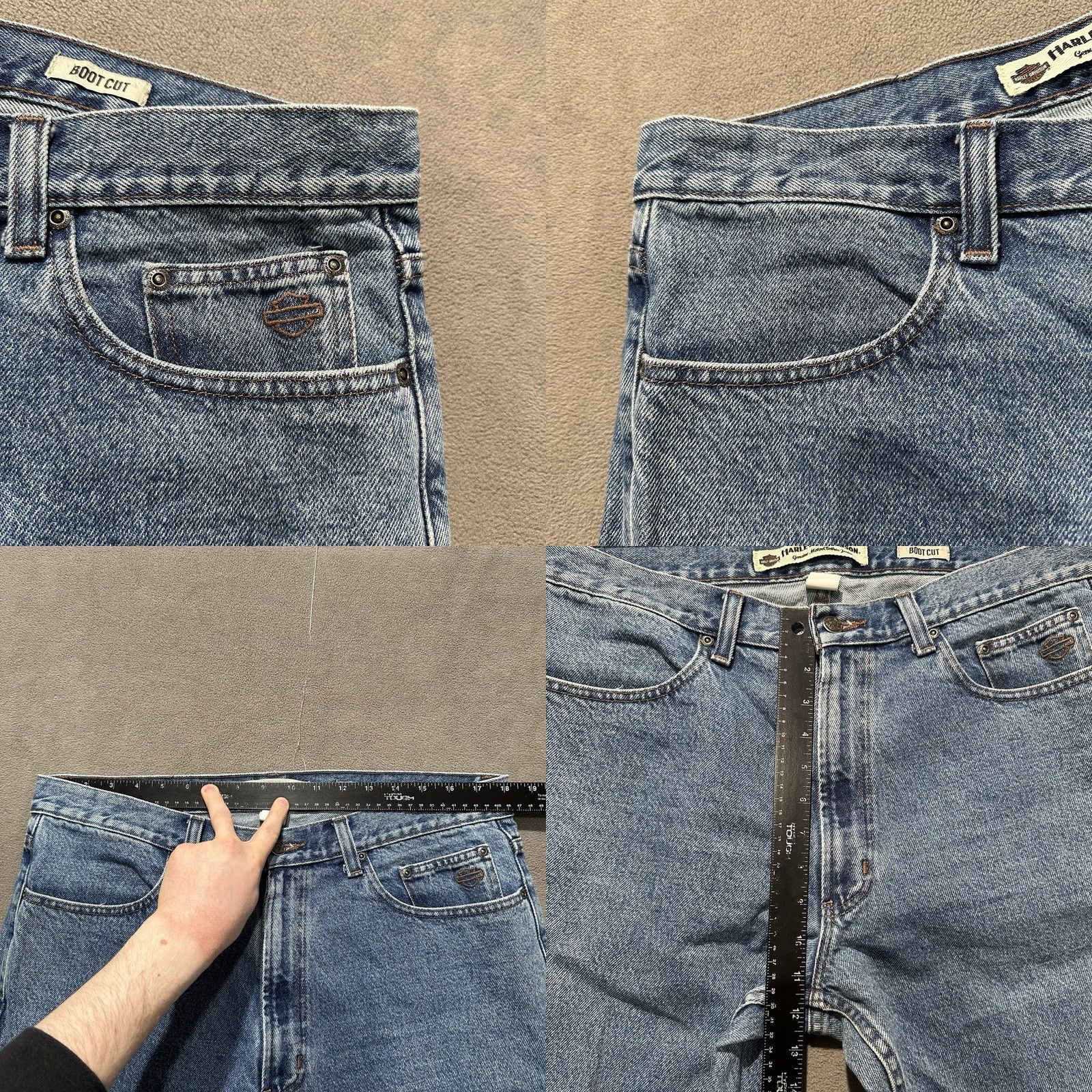 Harley Davidson Harley-Davidson Jeans 36x30 Blue Denim Boot Cut Motorcycle MotorClothes Size US 36 / EU 52 - 9 Thumbnail