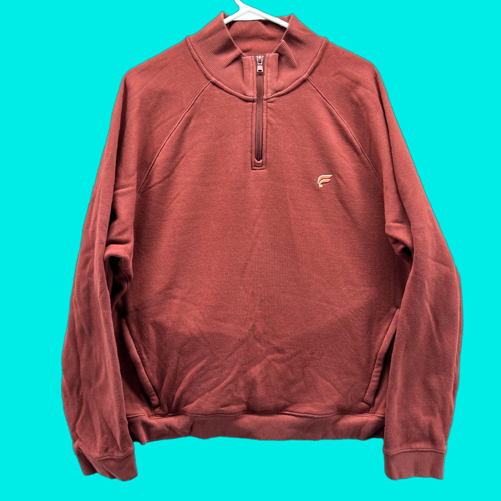 Fabletics Fabletics Mens XL Red 1/4 Zip Mock Neck Fleece Pullover Sweatshirt Stretch Size US XL / EU 56 / 4 - 1 Thumbnail
